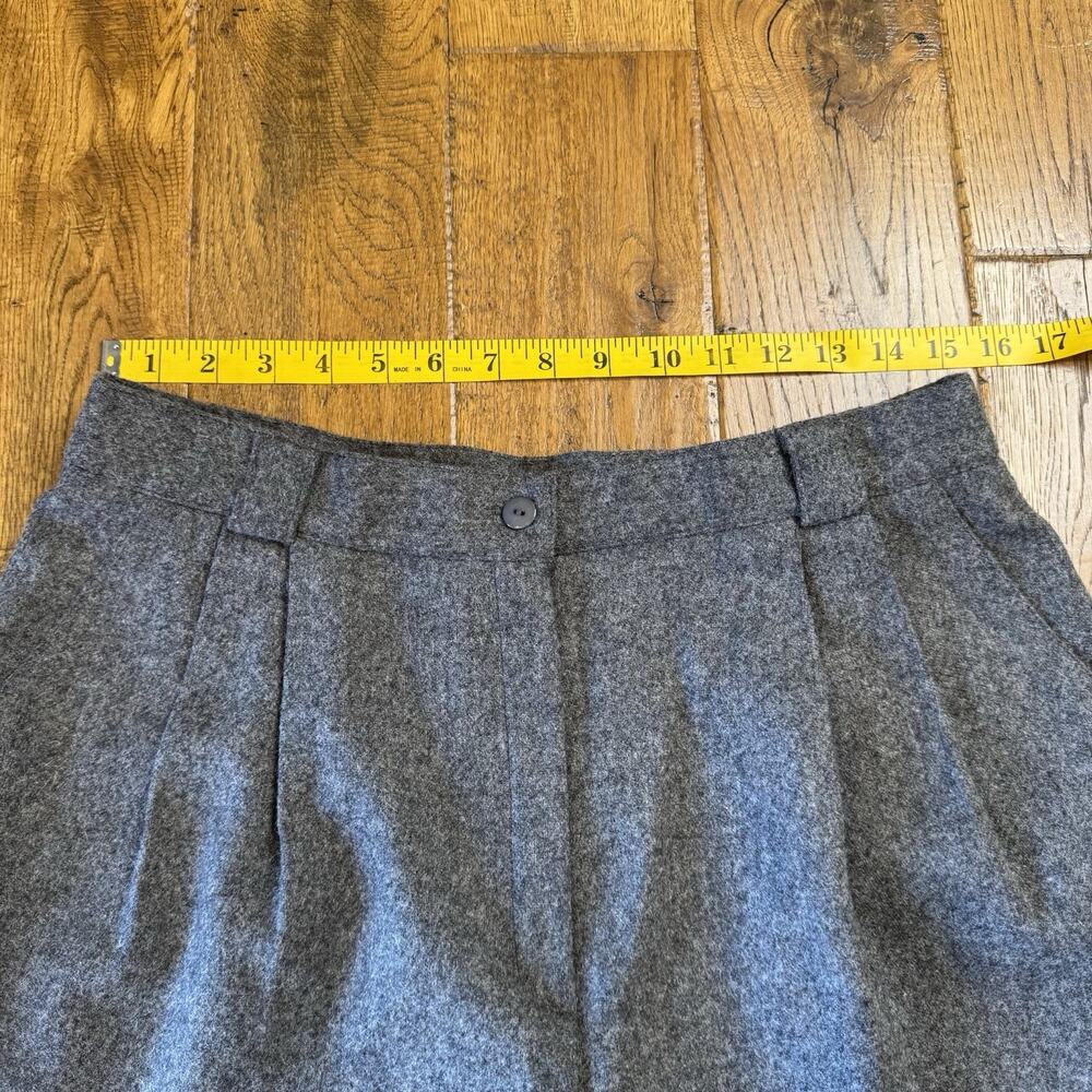 Vintage Kim Rogers Wool Blend Pleated Shorts Lined Grey High-Waisted Size 16 - Picture 4 of 7
